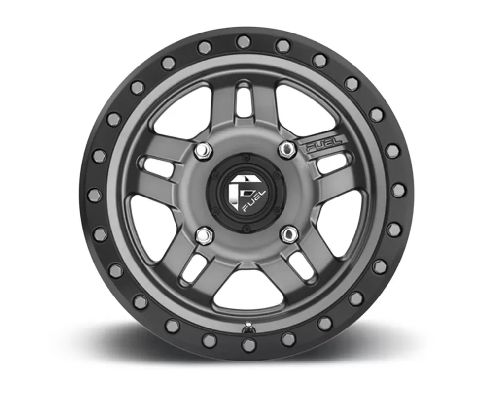 FUEL UTV D558 Anza Matte Anthracite w/ Black Ring 1-Piece Cast Wheel 14x7 4x136 38mm - D5571470A654