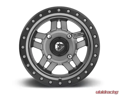 FUEL UTV D558 Anza Matte Anthracite w/ Black Ring 1-Piece Cast Wheel 14x7 4x156 13mm - D5581470A544