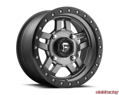 FUEL UTV D558 Anza Matte Anthracite w/ Black Ring 1-Piece Cast Wheel 14x7 4x156 13mm - D5581470A544