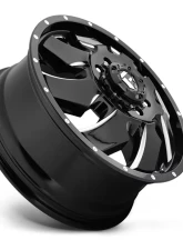 FUEL D574 Cleaver Dualie Front Black & Milled 1-Piece Cast Wheel 20x8.25 8x210 105mm                                     - D574208293 - Image 2