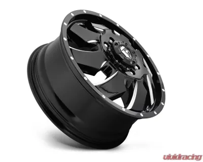 FUEL D574 Cleaver Dualie Front Black & Milled 1-Piece Cast Wheel 20x8.25 8x210 105mm - D574208293