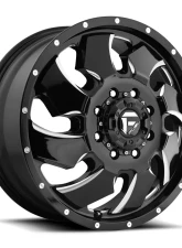FUEL D574 Cleaver Dualie Front Black & Milled 1-Piece Cast Wheel 20x8.25 8x210 105mm                                     - D574208293 - Image 3