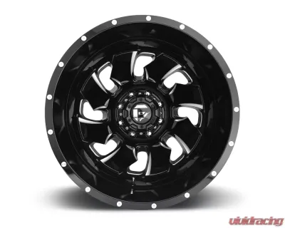FUEL D574 Cleaver Dualie Rear Black & Milled 1-Piece Cast Wheel 20x8.25 8x210 -195mm - D57420829325
