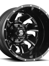 FUEL D574 Cleaver Dualie Rear Black & Milled 1-Piece Cast Wheel 20x8.25 8x210 -195mm                                     - D57420829325 - Image 2