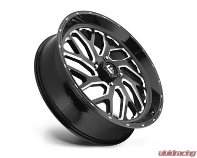 FUEL UTV D581 Triton Gloss Black & Milled 1-Piece Cast Wheel 18x7 4x156 13mm - D5811870A544