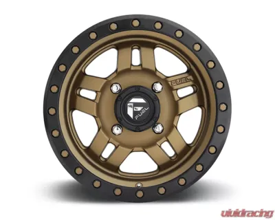 FUEL UTV D583 Anza 4+3 Bronze w/ Black Ring 1-Piece Cast Wheel 14x7 4x156 13mm - D5831470A544