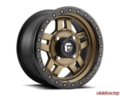 FUEL UTV D583 Anza 4+3 Bronze w/ Black Ring 1-Piece Cast Wheel 14x7 4x156 13mm - D5831470A544