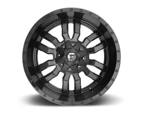 FUEL D596 Sledge Matte Black w/ Gloss Black Lip 1-Piece Cast Wheel 22x10 6x135 | 6x139.7 10mm