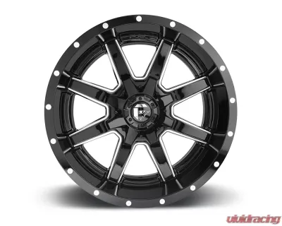 FUEL D610 Maverick Gloss Black & Milled 1-Piece Cast Wheel 22x12 5x114.3 | 5x127 -44mm - D61022202647