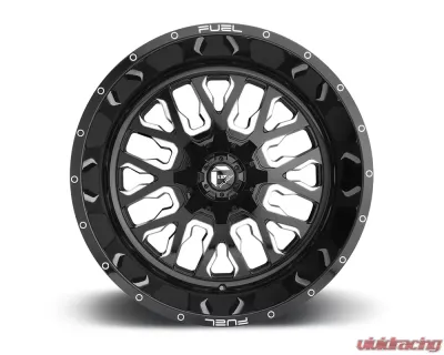 FUEL D611 Stroke Gloss Black & Milled 1-Piece Cast Wheel 22x10 6x135 | 6x139.7 10mm - D61122009857
