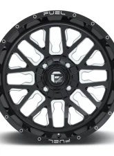 FUEL UTV D611 Stroke Gloss Black & Milled 1-Piece Cast Wheel 18x7 4x136 13mm                                     - D6111870A644 - Image 3