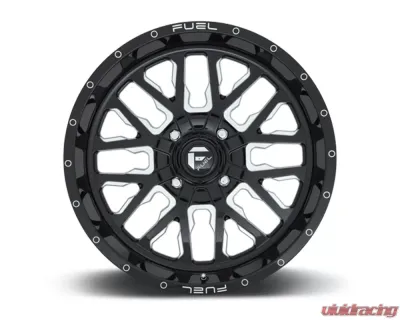 FUEL UTV D611 Stroke Gloss Black & Milled 1-Piece Cast Wheel 18x7 4x136 13mm - D6111870A644