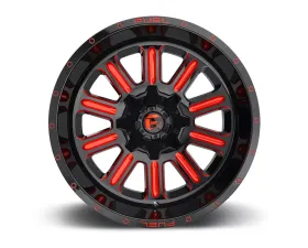 FUEL D621 Hardline Gloss Black w/ Candy Red 1-Piece Cast Wheel 15x8 5x139.7 -18mm