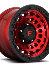 FUEL D632 Zephyr Candy Red w/ Matte Black Ring 1-Piece Cast Wheel 17x9 6x139.7 01mm                                     - D63217908450 - Image 2