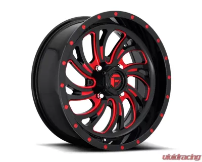FUEL UTV D642 Kompressor Gloss Black w/ Candy Red 1-Piece Cast Wheel 18x7 4x136 13mm - D6421870A644