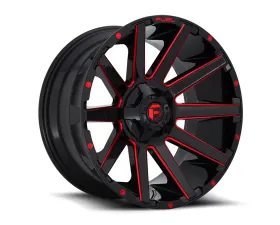 FUEL D643 Contra Gloss Black w/ Candy Red 1-Piece Cast Wheel 20x9 5x114.3 | 5x127 01mm