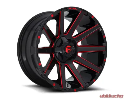 FUEL D643 Contra Gloss Black w/ Candy Red 1-Piece Cast Wheel 20x9 8x170 01mm - D64320901750