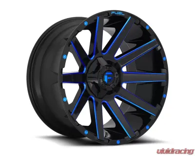 FUEL D644 Contra Gloss Black w/ Candy Blue 1-Piece Cast Wheel 18x9 6x135 | 6x139.7 01mm - D64418909850