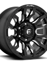 FUEL D673 Blitz Gloss Black & Milled 1-Piece Cast Wheel 20x9 6x139.7 01mm                                     - D67320908450 - Image 2