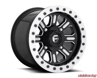 FUEL UTV D911 HardlineBL Gloss Black & Milled 1-Piece Cast Wheel 15x10 4x136 25mm - D9111500A664