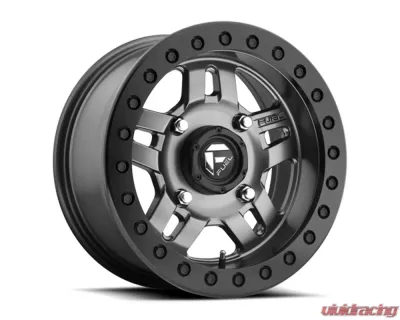 Fuel UTV D918 AnzaBL Matte Anthracite w/ Black Ring 1-Piece Cast Wheel 14x7 4x136 13mm - D9181470A643