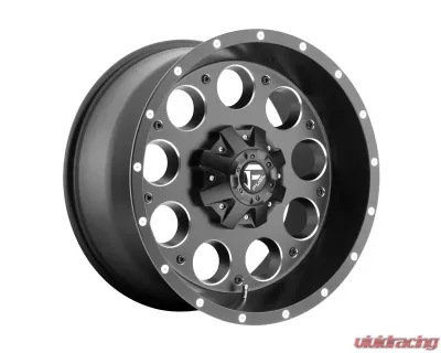 FUEL D525 Revolver Wheel 16x8 Blank 1mm Matte Black Milled - D52516800045D