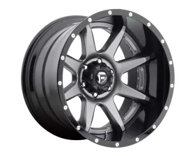 FUEL 2PC D238 Rampage Wheel 22x14 5x127 | 5x5 -70mm Matte Gunmetal Black Lip