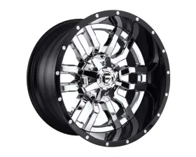 Fuel D270 Sledge 2-Piece Wheel 20x10 8x165.1 -18mm Chrome Plated Gloss Black Lip