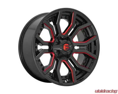 FUEL D712 Rage Wheel 22x10 8x165.10 -18mm Gloss Black Red Tinted Clear - D71222008247