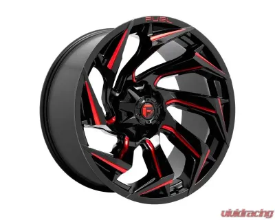 FUEL D755 Reaction Wheel 24x12 5x127/5x139.7 -44mm Gloss Black Milled With Red Tint - D75524205747