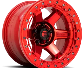 Fuel 1 Piece D123 Block Beadlock Wheel 17x8.5 6x5.5 +0mm Candy Red w/Candy Red Ring