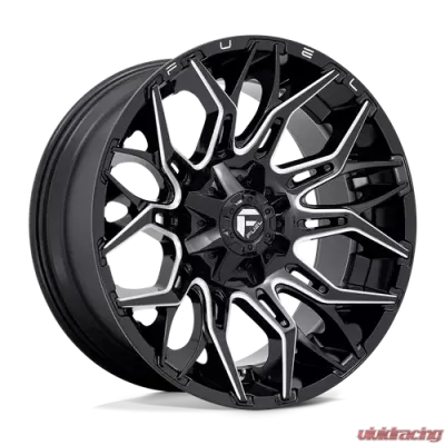 FUEL 1 Piece D769 Twitch Wheel 22x10 8x180 -18mm Glossy Black Milled - D76922001847