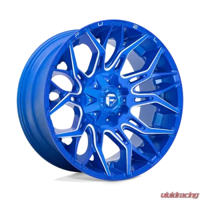 Fuel 1 Piece D770 Twitch Wheel 22x10 8x6.5 -18mm Anodized Blue Milled - D77022008247