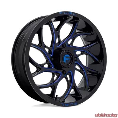 FUEL UTV D778 Runner UTV Wheel 20x7 4x137 +13mm Gloss Black Milled Candy Blue - D7782070A644
