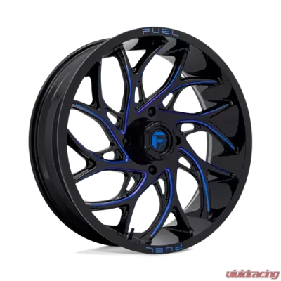 FUEL UTV D778 Runner UTV Wheel 22x7 4x156 +0mm Gloss Black Milled Candy Blue - D7782270A540