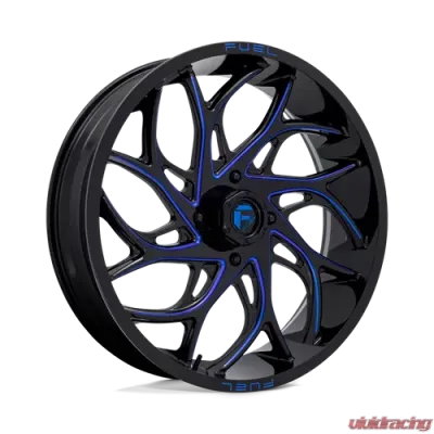 FUEL UTV D778 Runner UTV Wheel 24x7 4x137 +13mm Gloss Black Milled Candy Blue - D7782470A644