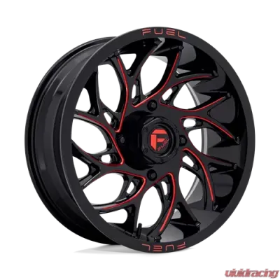 FUEL UTV D779 Runner UTV Wheel 18x7 4x137 +13mm Gloss Black Milled Candy Red - D7791870A644