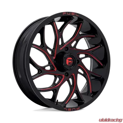 FUEL UTV D779 Runner UTV Wheel 22x7 4x156 +0mm Gloss Black Milled Candy Red - D7792270A540