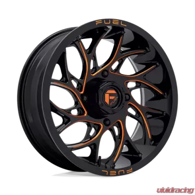 FUEL UTV D780 Runner UTV Wheel 18x7 4x156 +13mm Gloss Black Milled Orange - D7801870A544