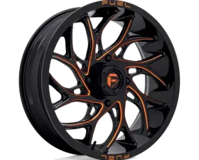 FUEL UTV D780 Runner UTV Wheel 22x7 4x156 +0mm Gloss Black Milled Orange