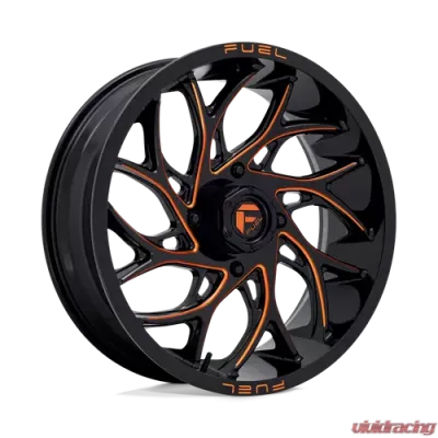 FUEL UTV D780 Runner UTV Wheel 22x7 4x156 +0mm Gloss Black Milled Orange - D7802270A540