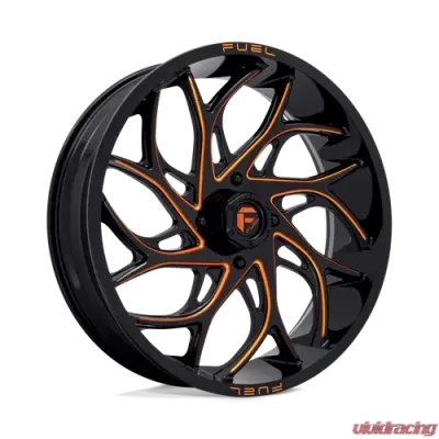 FUEL UTV D780 Runner UTV Wheel 24x7 4x137 +13mm Gloss Black Milled Orange - D7802470A644