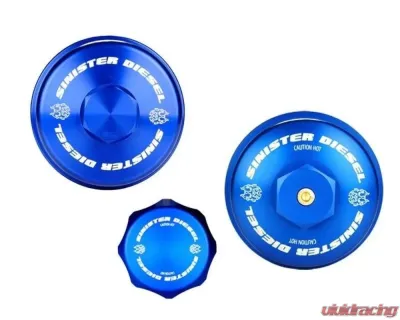 Sinister Diesel SD-BCK-6.4 Billet Blue Cap Kit for Ford