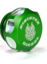 Sinister Diesel Billet Fuel Plug - Green Dodge|Ram 6.7 Cummins 2013-2018                                     - SD-FP-6.7C-GRN - Image 2