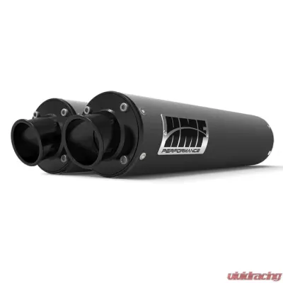 HMF Racing Dual Slip-On Exhaust for Can-Am Maverick/MAX 13-18, Black - 016435608772