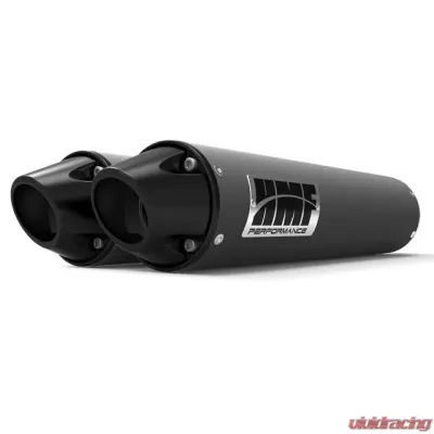 HMF Racing Dual Slip On Exhaust for Can-Am Maverick/MAX 13-18, Black - 016435608783