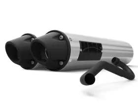 HMF Racing Dual Full System Exhaust for Polaris RZR S 900 / 4 / Trail 15-19, Black