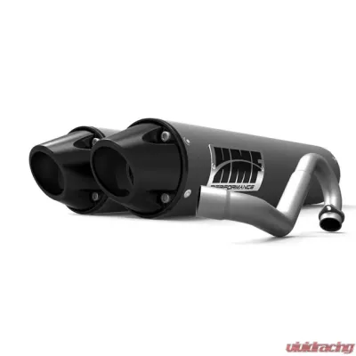 HMF Racing Dual Full System Exhaust Polaris RZR S 900 / 4 / Trail 15-19, Black - 035546638883