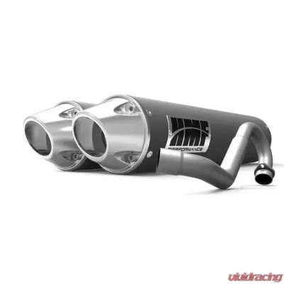 HMF Racing Dual Full System Exhaust Polaris RZR S 900 / 4 / Trail 15-19, Black - 035546638886