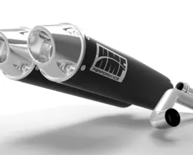 HMF Racing Dual Full System Exhaust Black Euro Polished Tips Polaris RZR 900 Trail 15-17